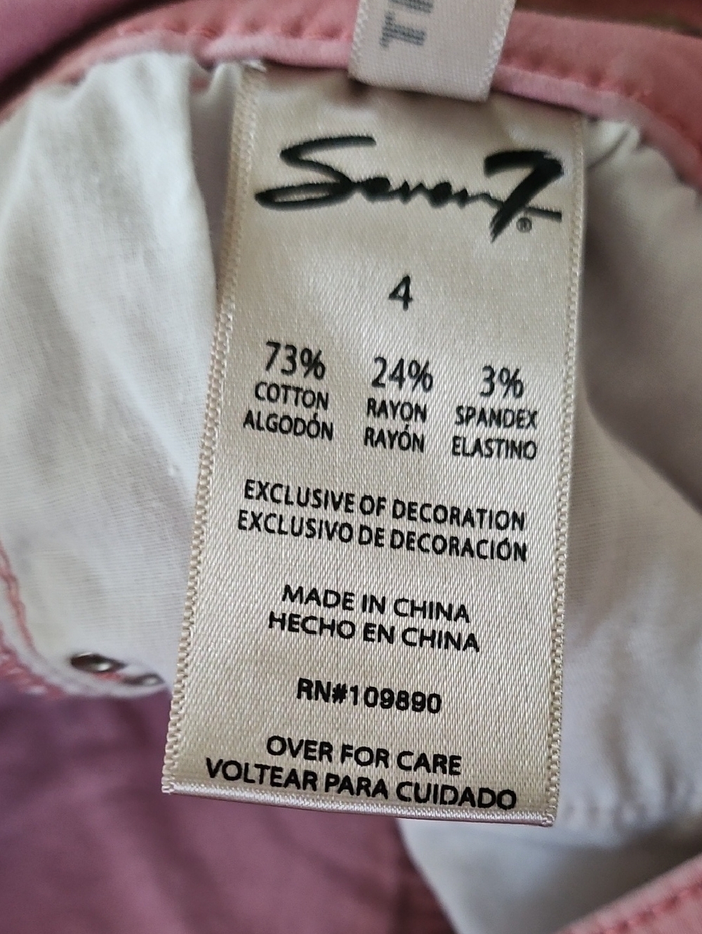 Seven7 High Rise Skinny Fit- Dusty Rose - Size 4 - Picture 13 of 13